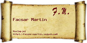 Facsar Martin névjegykártya