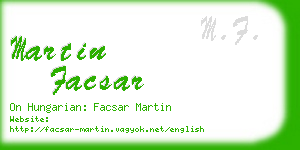 martin facsar business card